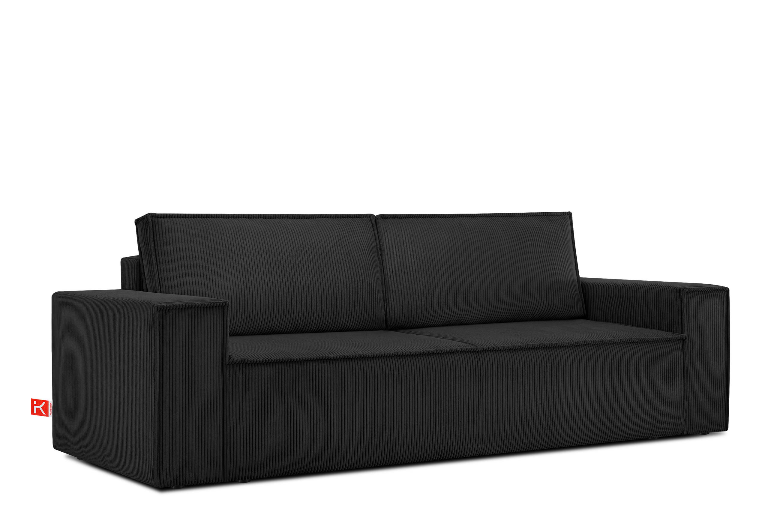 3-SITZER-SCHLAFSOFA NAPI in Pet Friendly Cord-Stoff, Schwarz - Schwarz, Textil (244/89/101cm) - KONSIMO®