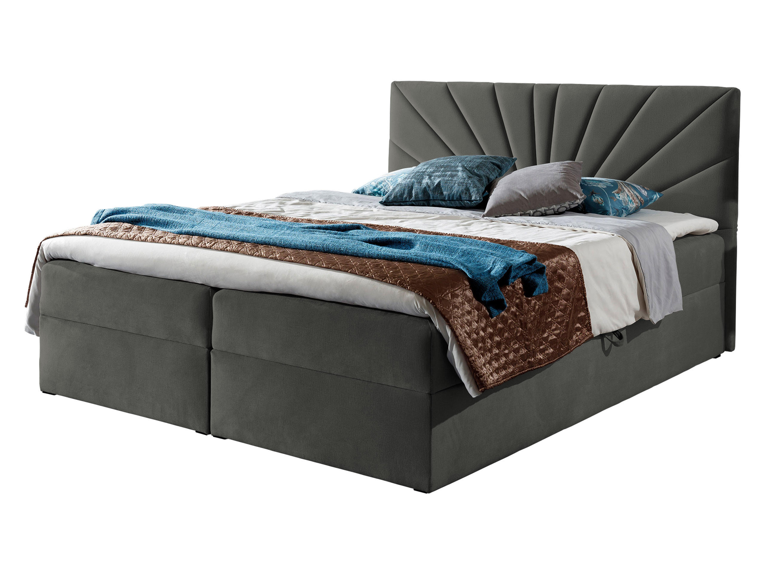 Mirjan24 Boxbett Grau 140x200 cm