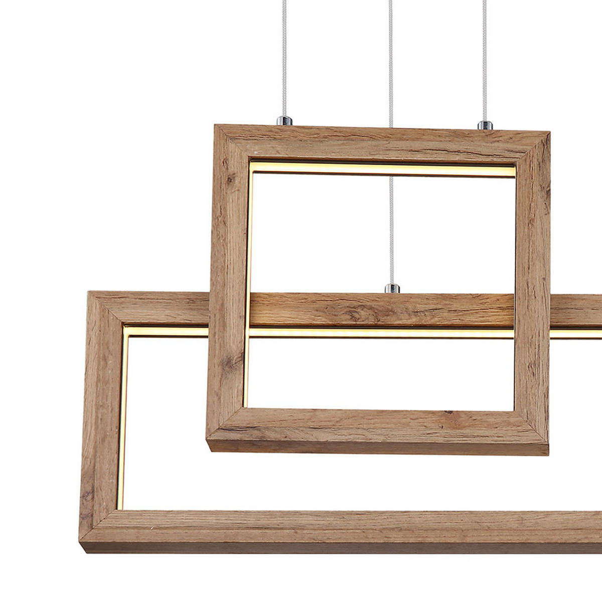 HÄNGELEUCHTE LED Metall, Braun Holzoptik, 80 cm - Braun, Metall (80/15/120cm) - Globo Lighting