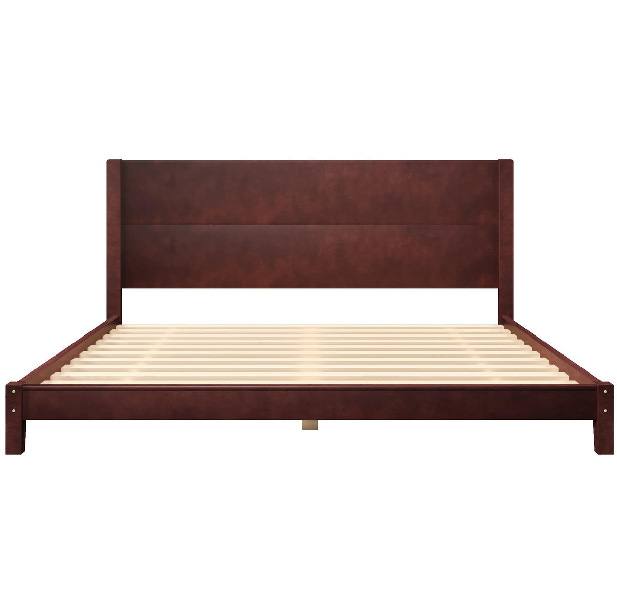 POSTEĽ 180/200 cm hnedá s čelom a lamelovým roštom z MDF a preglejky - hnedá, kompozitné drevo (180/200cm) - OKWISH