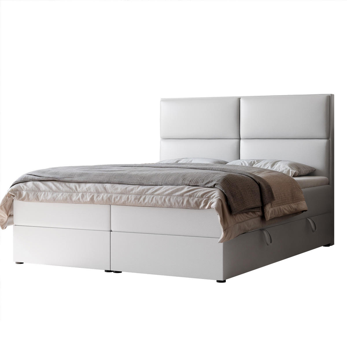 BOXBETT 120x200 cm mit Topper - Weiß, Holzwerkstoff/Textil (160/200cm) - Idohome