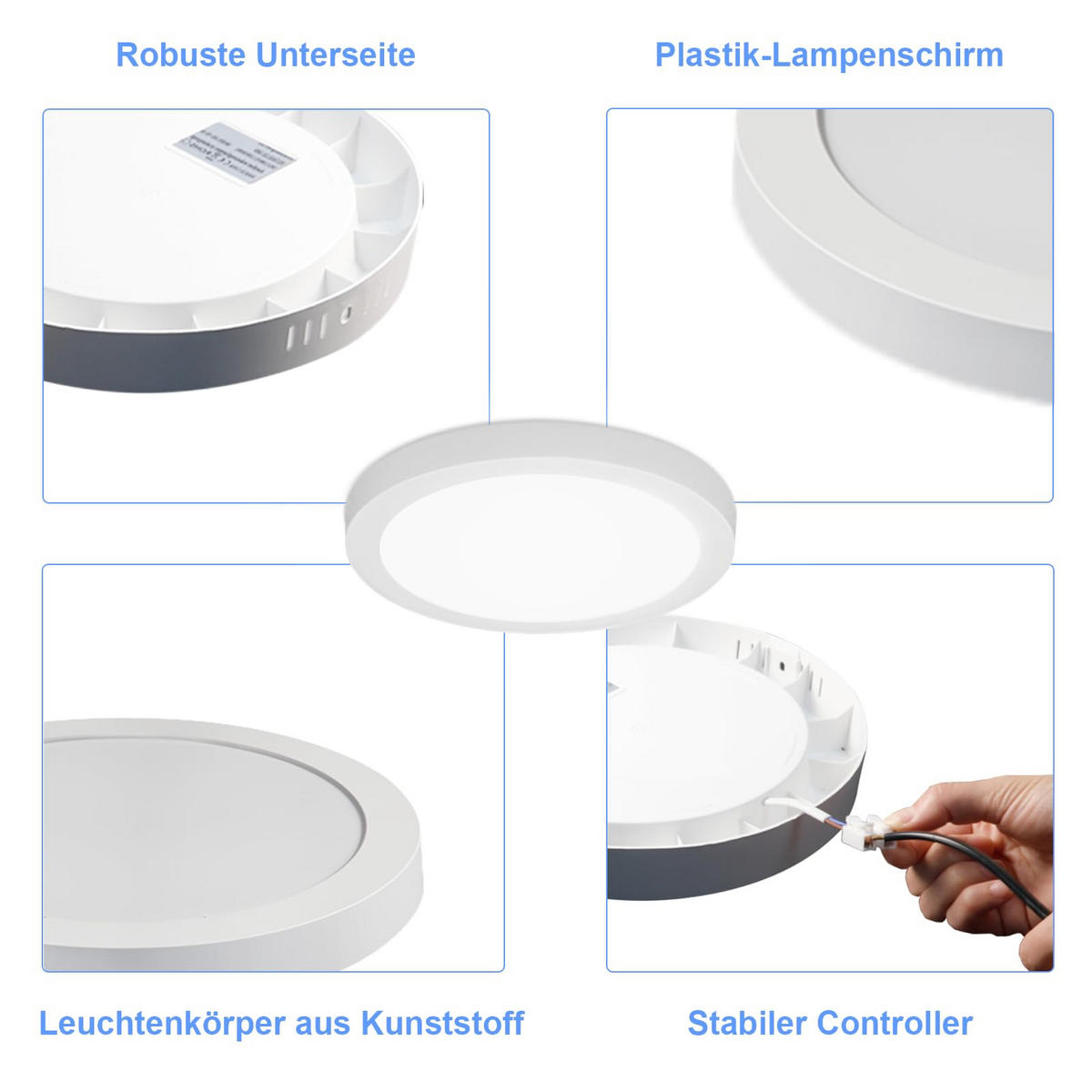 LED-DECKENLEUCHTE Miraj 23/3/23 cm （2er-set） - Weiß, Kunststoff (23/23/3cm) - ZMH