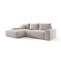ECKSOFA MONA mit Schlaffunktion POSO 100 Links - Ecru, Textil (280/185cm) - Bedante