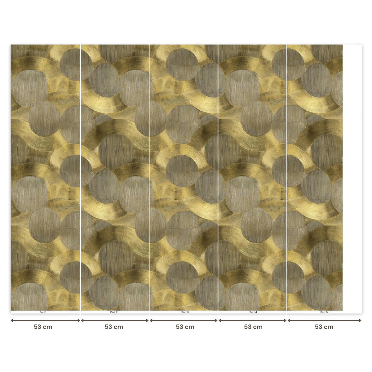 TAPETE - Modern - Geometrisch - Gold - 240x200 cm - Goldfarben, Papier (240/200cm) - OnlyWow