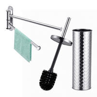 2-TLG.BADEZIMMER-SET - Silberfarben, Kunststoff/Metall (32.5/14/3cm) - Relaxdays