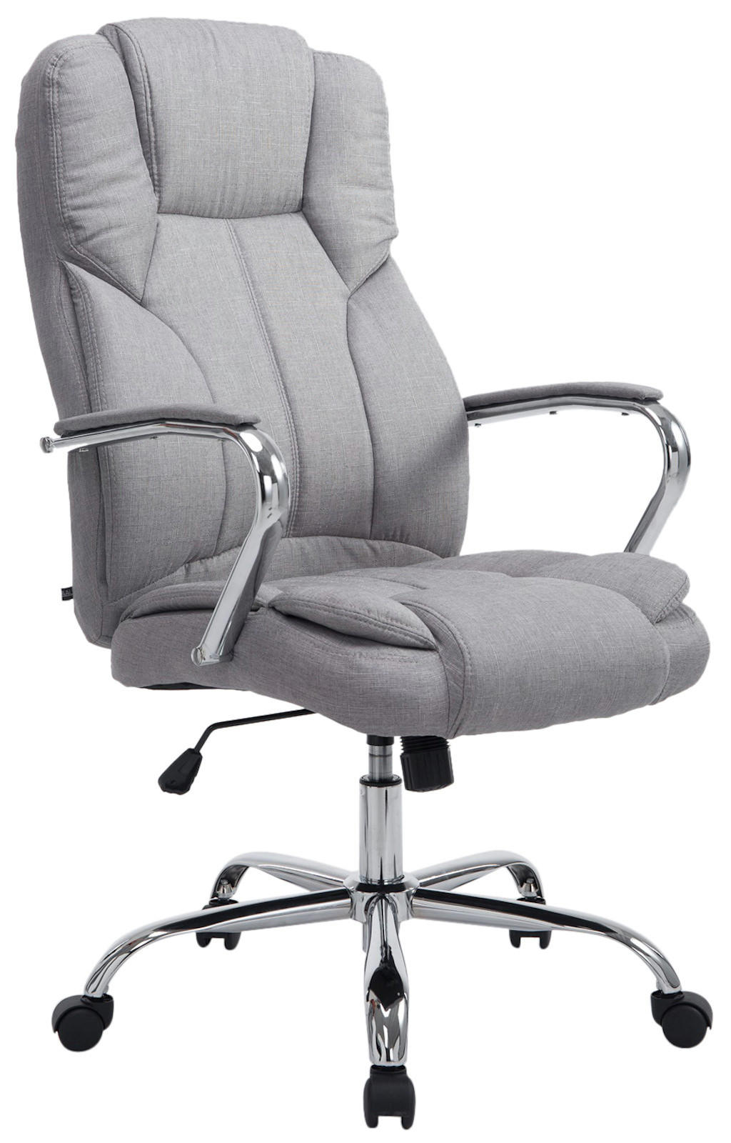 BÜROSTUHL JUBEL Stoff 115x62x70 Grau Stoff Metall - Grau, Textil/Metall (62/115/70cm) - DELUKE