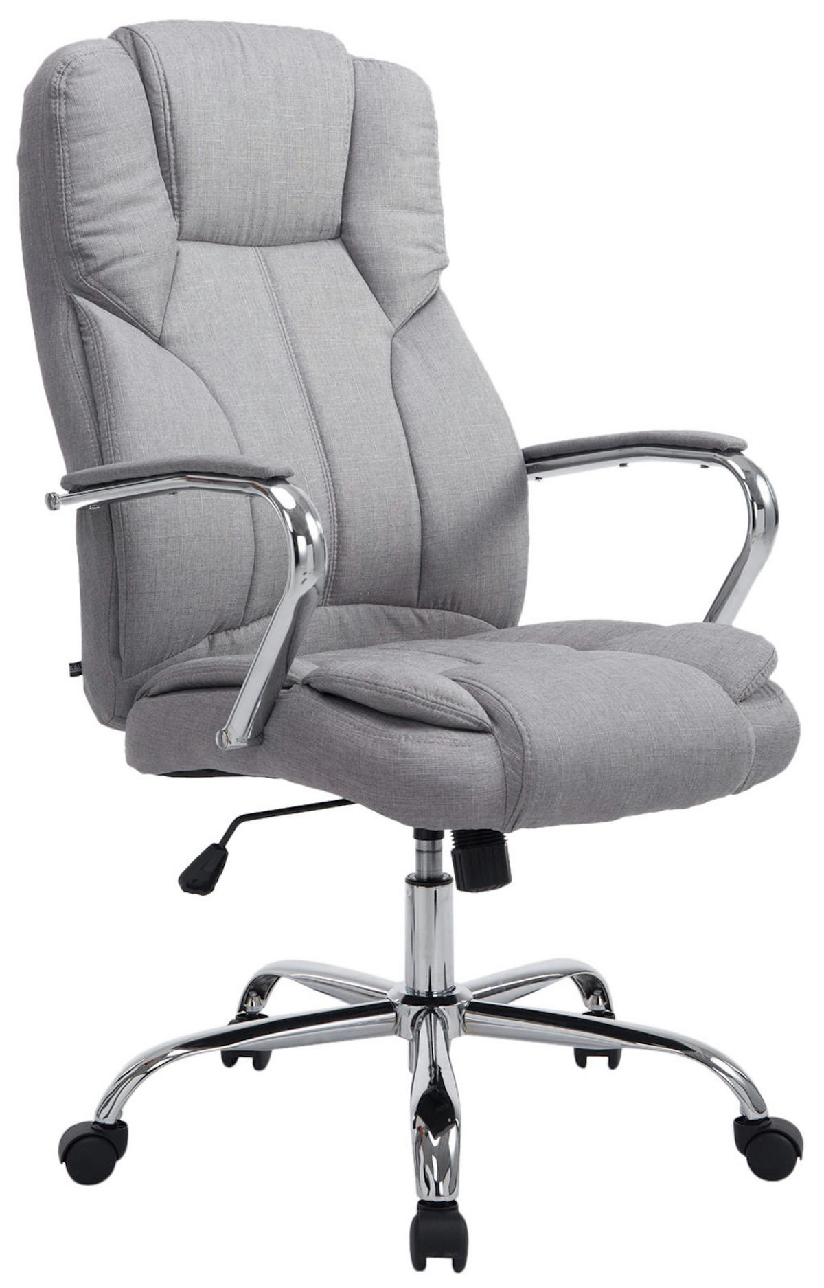 BÜROSTUHL JUBEL Stoff 115x62x70 Grau Stoff Metall - Grau, Textil/Metall (62/115/70cm) - DELUKE