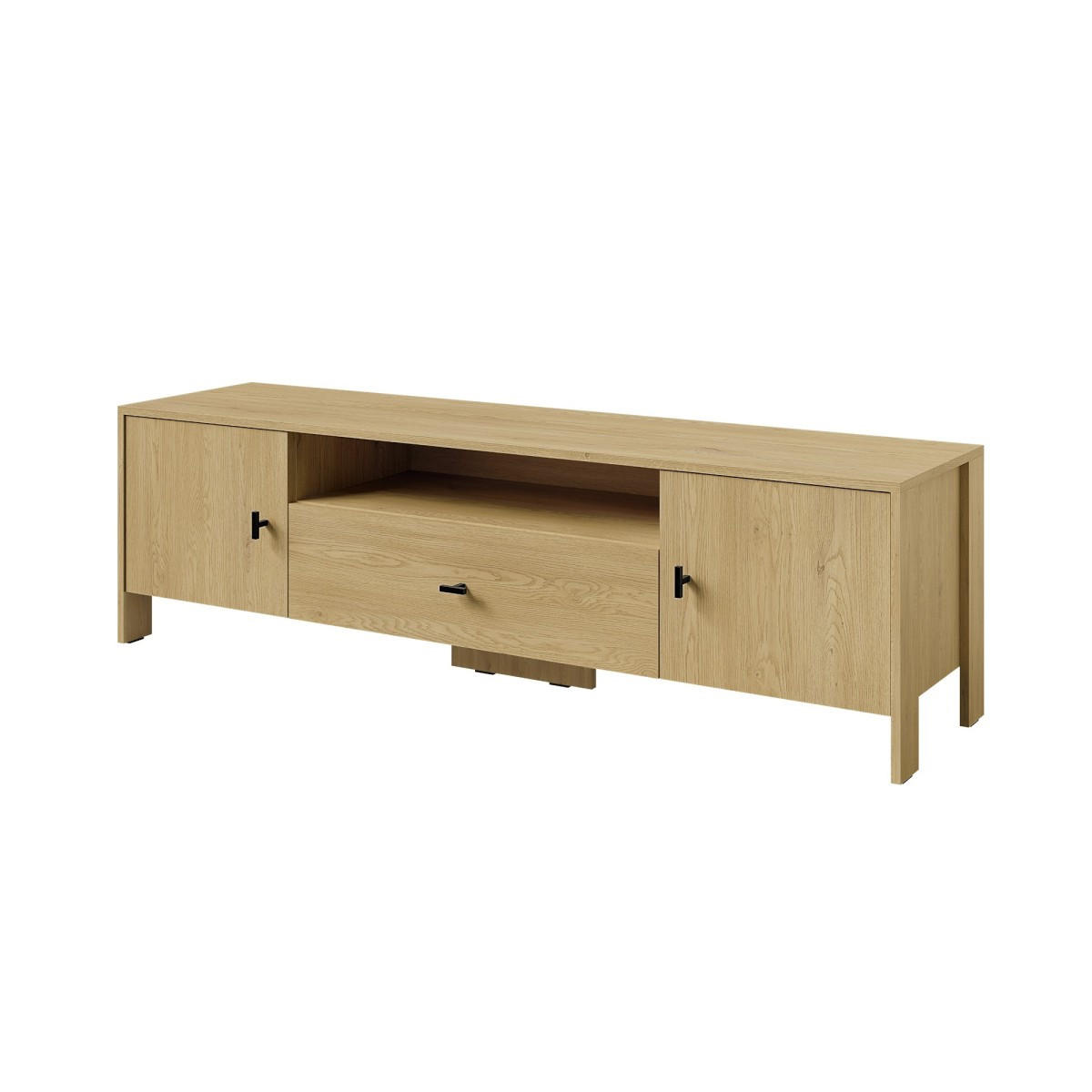 TV-SCHRANK stehend Ethan 2D1S 160 Eiche Cremona - Eichefarben/Schwarz, Holzwerkstoff/Metall (160/46/40cm) - mzm24