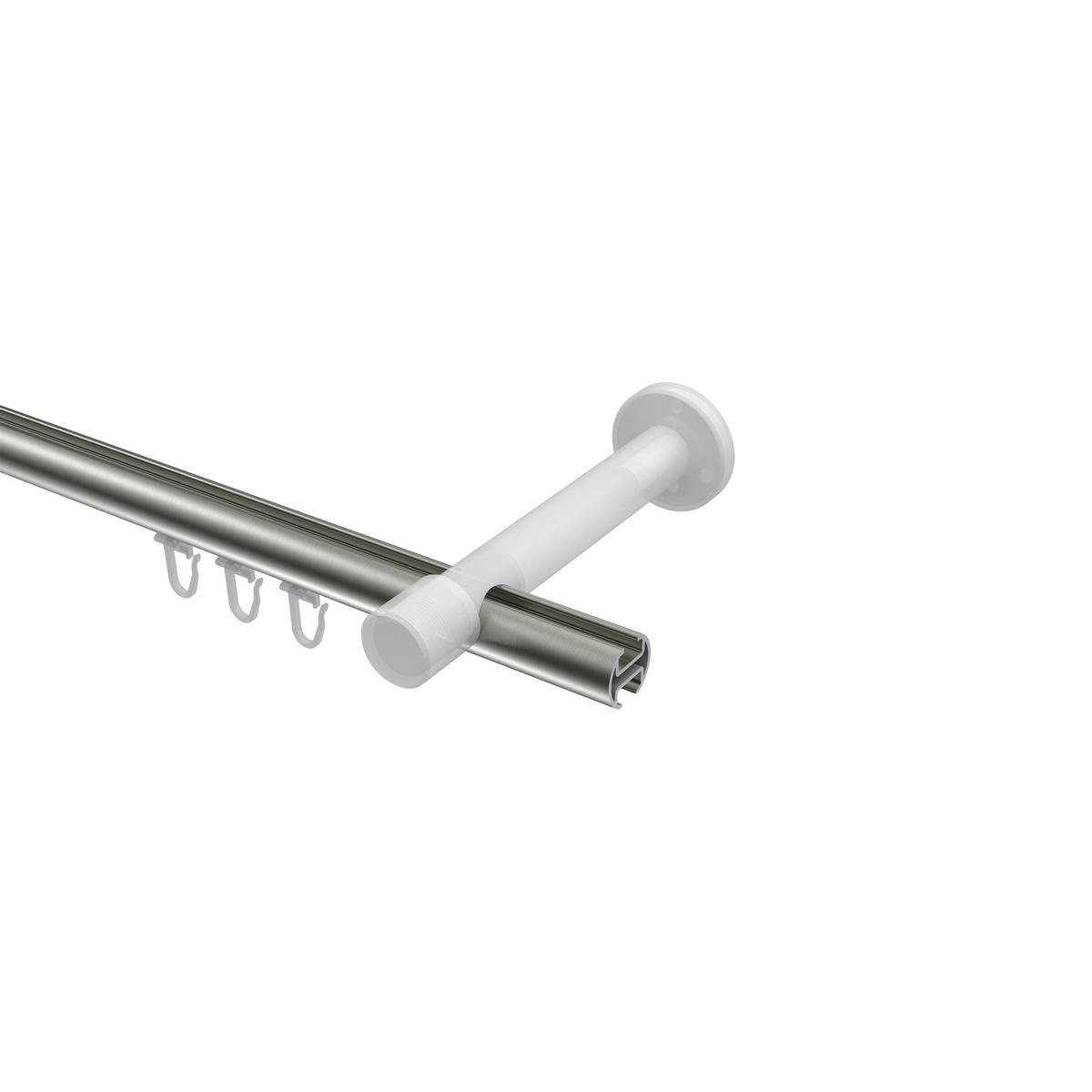 INNENLAUF-GARDINENSTANGEN-SET Prestige Tanara 180 cm, 1-läufig, 20 mm Ø Edelstahl-Optik - Edelstahlfarben/Silberfarben, Metall (180cm) - INTERDECO