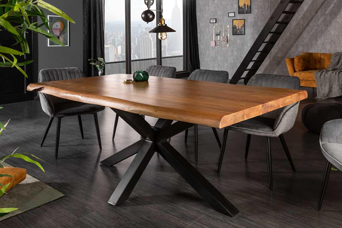 ESSTISCH MAMMUT NATURE Akazie 180cm - Schwarz/Braun, Holz/Metall (100/180/77cm) - riess-ambiente