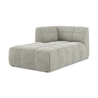 SOFAELEMENT Links Samt Stoff Grau - Hellgrau/Schwarz, Holzwerkstoff/Kunststoff (101/77/175cm) - Makamii
