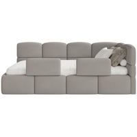 KINDERBETT Cloudy Hellbraun 120 cm, Chenille - Hellbraun/Schwarz, Kunststoff/Textil (120/200cm) - Selsey