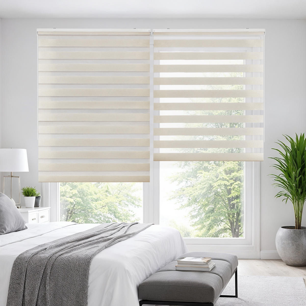 DOPPELROLLO Linen 80X250 - Beige, Kunststoff (80/250cm) - STORESDECO