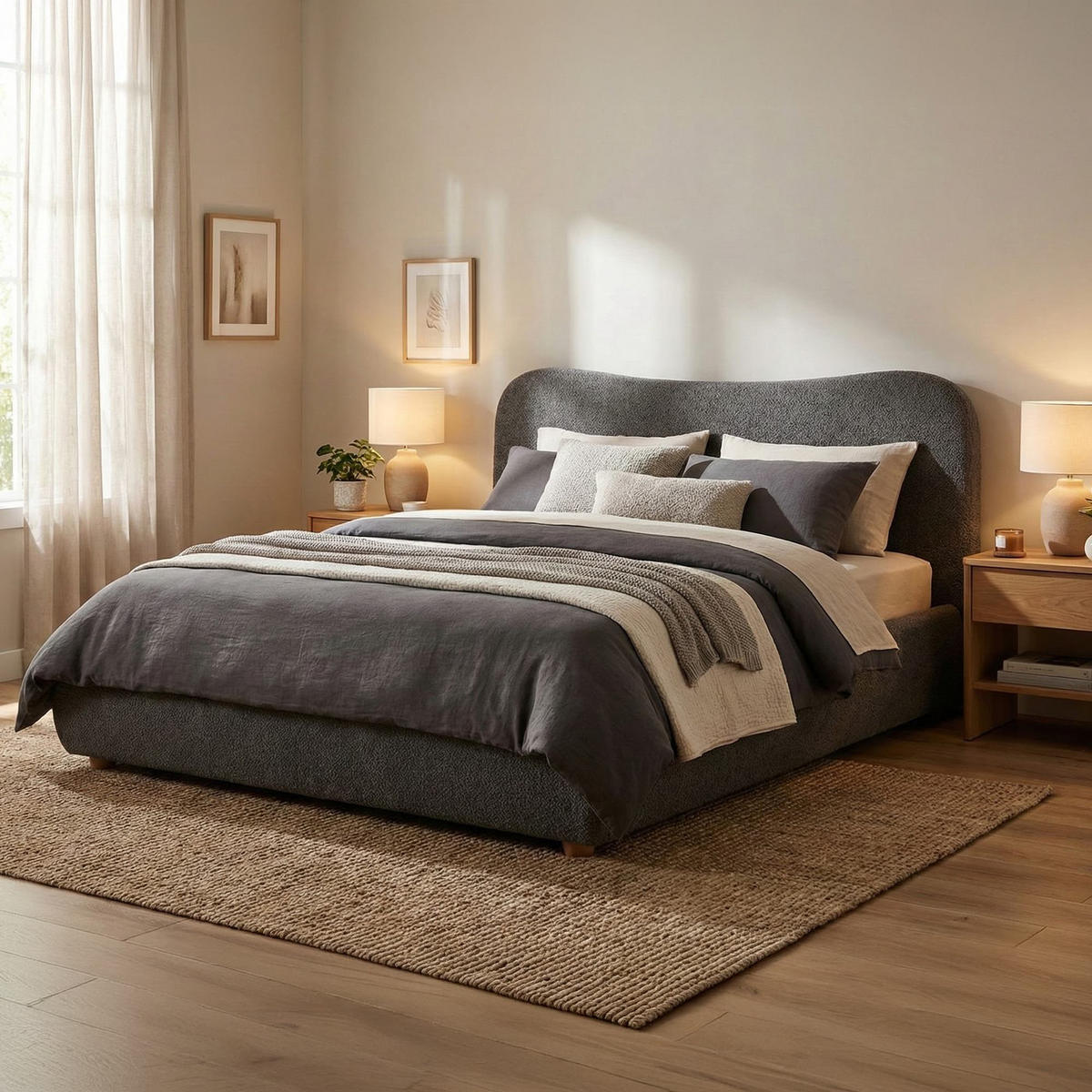 POLSTERBETT 160 cm/200 cm cm Stoff Dunkelgrau - Dunkelgrau, Textil (181/224cm) - CLP