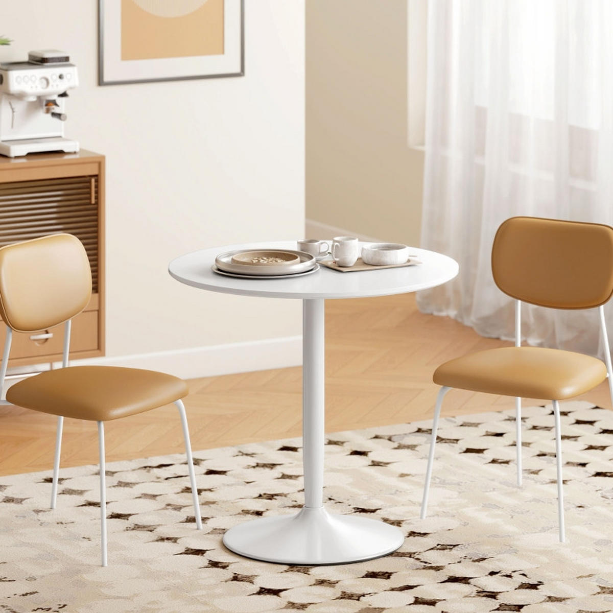 BARTISCH Ø80/75 cm für 2 Personen DE-39917 Weiß - Weiß, Holzwerkstoff (80/80/75cm) - ComfortXL