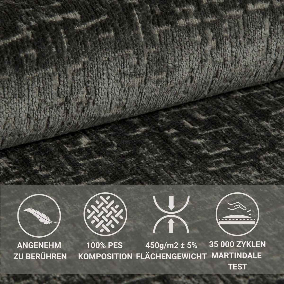 BOXSPRINGBETT Freeland Anthrazit 180/200 cm mit Matratze und Topper - Anthrazit/Schwarz, Holz/Holzwerkstoff (180/200cm) - Maison de Reve