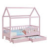 KINDERBETT Marli mit Matratze und Bettkasten rosa 90x200 cm - Rosa, Holz (90/200cm) - Juskys