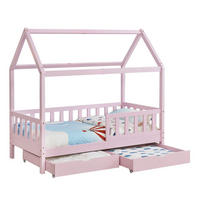 KINDERBETT Marli mit Matratze und Bettkasten rosa 90x200 cm - Rosa, Holz (90/200cm) - Juskys