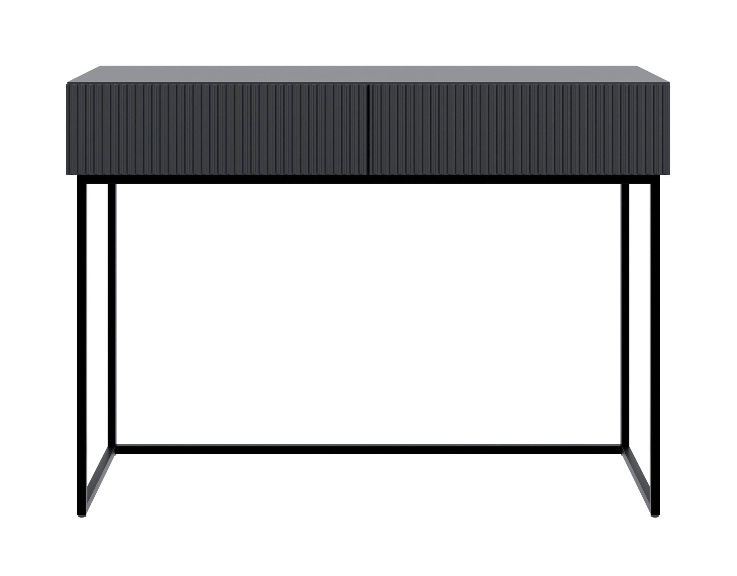 KONSOLENTISCH Veldio Schwarz mit schwarzen Beinen 110 cm - Schwarz, Holzwerkstoff/Metall (110/79/40cm) - Selsey