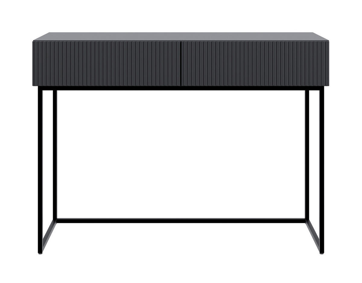 KONSOLENTISCH Veldio Schwarz mit schwarzen Beinen 110 cm - Schwarz, Holzwerkstoff/Metall (110/79/40cm) - Selsey