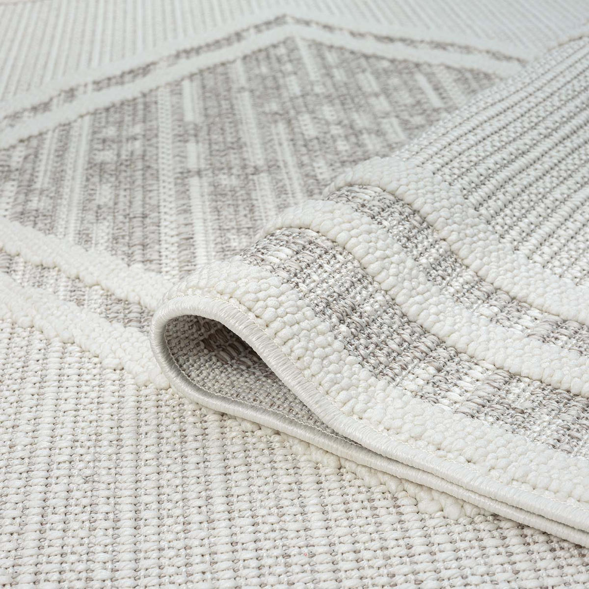 KURZFLOR-TEPPICH Lindo 8853 Beige 120x120 cm Rund - Beige/Grau, Textil (120/120cm) - carpet city