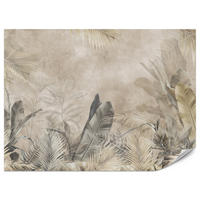 FOTOTAPETE für Schlafzimmer Bananenblätter auf Beton Tropisch Beige 150x105 - Beige/Braun, Papier (150/105cm) - Muralo