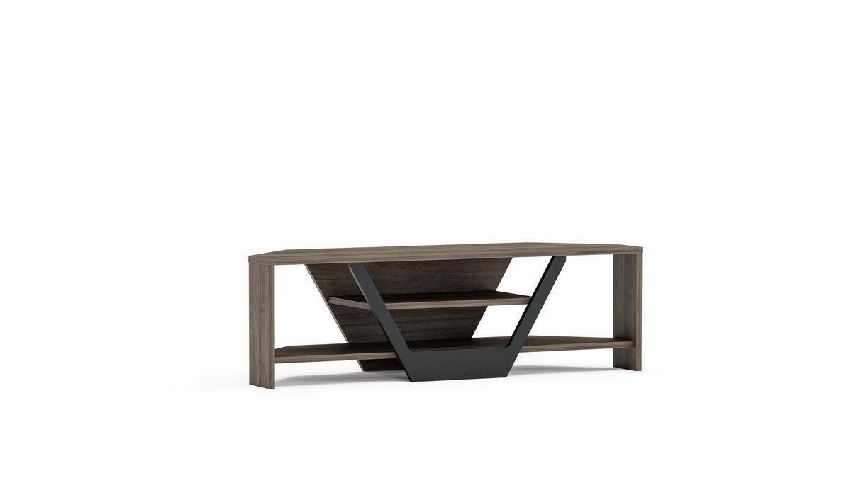 TV-ELEMENT Sares Walnuss Schwarz - Walnussfarben/Schwarz, Holzwerkstoff (120/36.8/35cm) - Decorotika