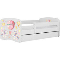 KINDERBETT Emily mit Schublade und Matratze, Weiß 70x140 cm - Hellrosa/Weiß, Holzwerkstoff (140/70cm) - WFL GROUP