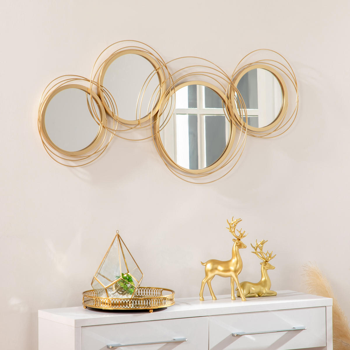 WANDDEKORATION, Eisen, Gold - Goldfarben, Metall (4/56/107cm) - HOMCOM