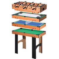 MULTIGAME Spieletisch - Schwarz/Naturfarben, Holzwerkstoff (43/87cm) - HOMCOM