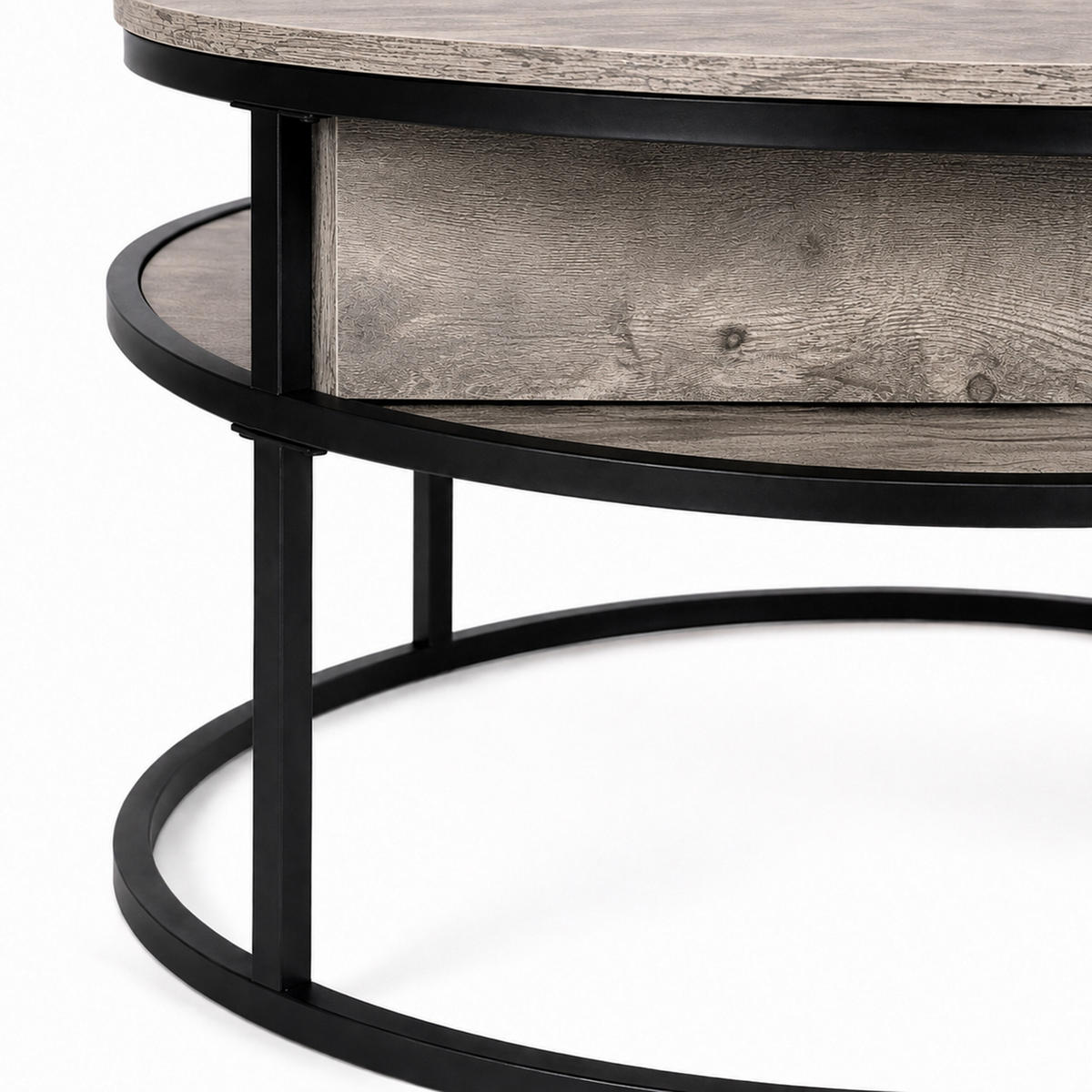 COUCHTISCH Schwarz Liftfunktion 47x80 cm - Braun, Holzwerkstoff/Metall (80/80/47cm) - Relaxdays
