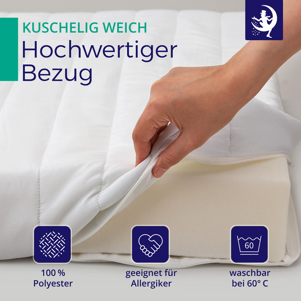 Thumbnail - Mister Sandman Matratze, Weiß, Textil, H3, Füllung: Kaltschaum, Rechteckig, 160x200 cm, Oeko-Tex® Standard 100, Schlafzi...