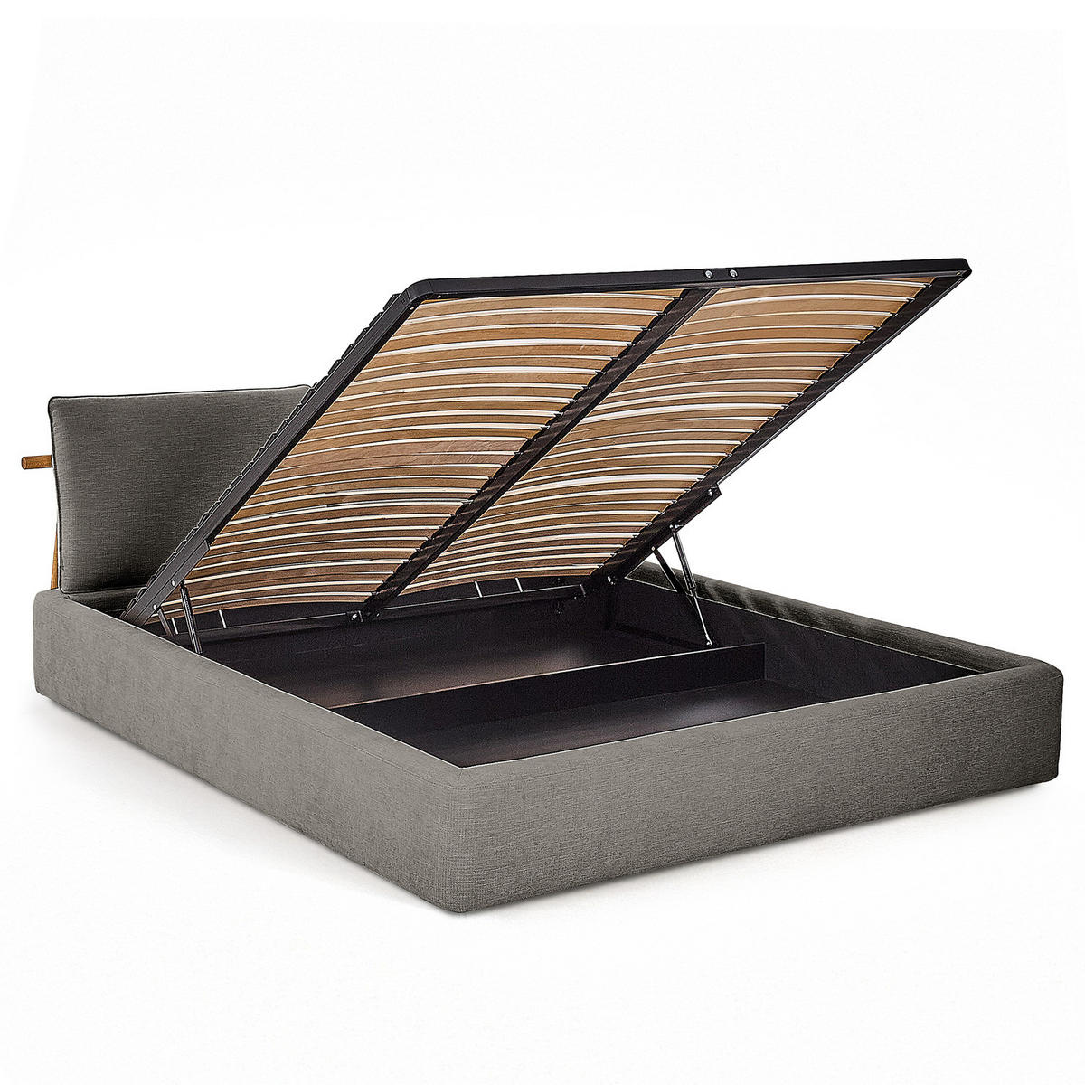 POLSTERBETT - Dunkelgrau, Textil (140/200cm) - home24
