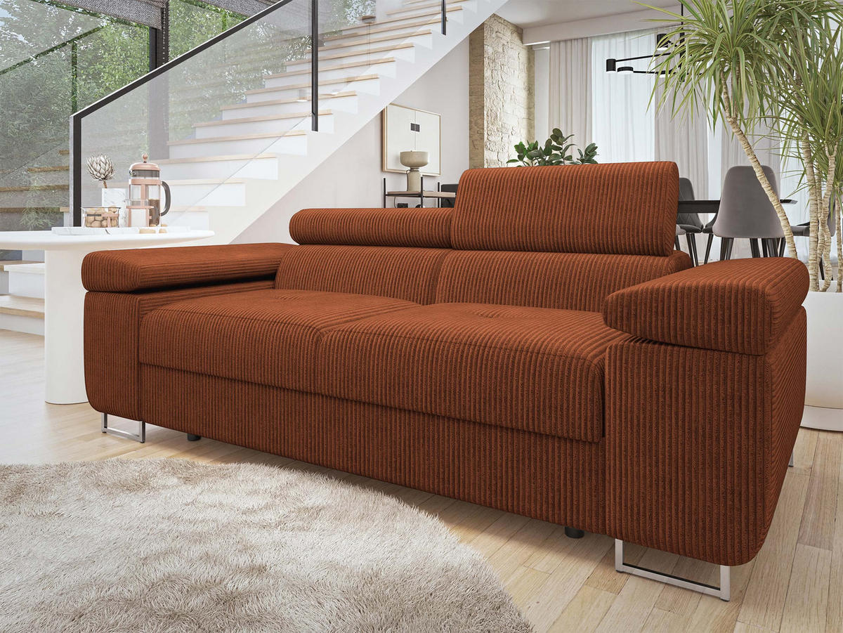 SOFA Torezio 2 Cord - Braun, Holz/Textil (198/90/102cm) - MIRJAN24