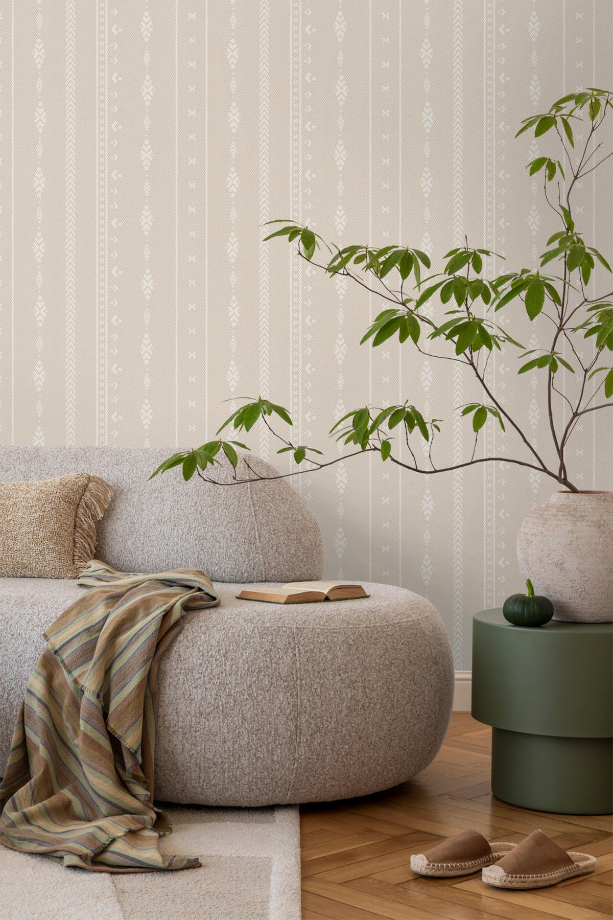 TAPETE ethnische Motive 53 cm x 10 m - Beige, Papier (53/1000cm) - Sanders & Sanders