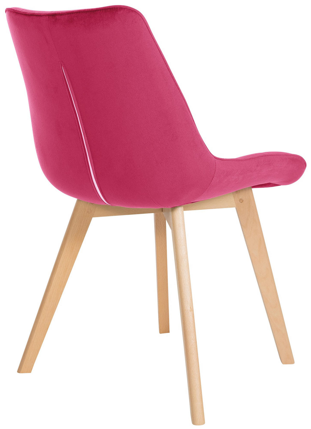 STUHL Samt rot - Eukalyptusholzfarben/Rot, Holz/Textil (54/84/63cm) - CLP