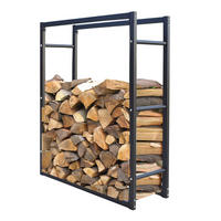 KAMINHOLZREGAL Außen 90x25x90 cm Metall Anthrazit - Anthrazit, Metall (25/90/90cm) - QUICK STAR