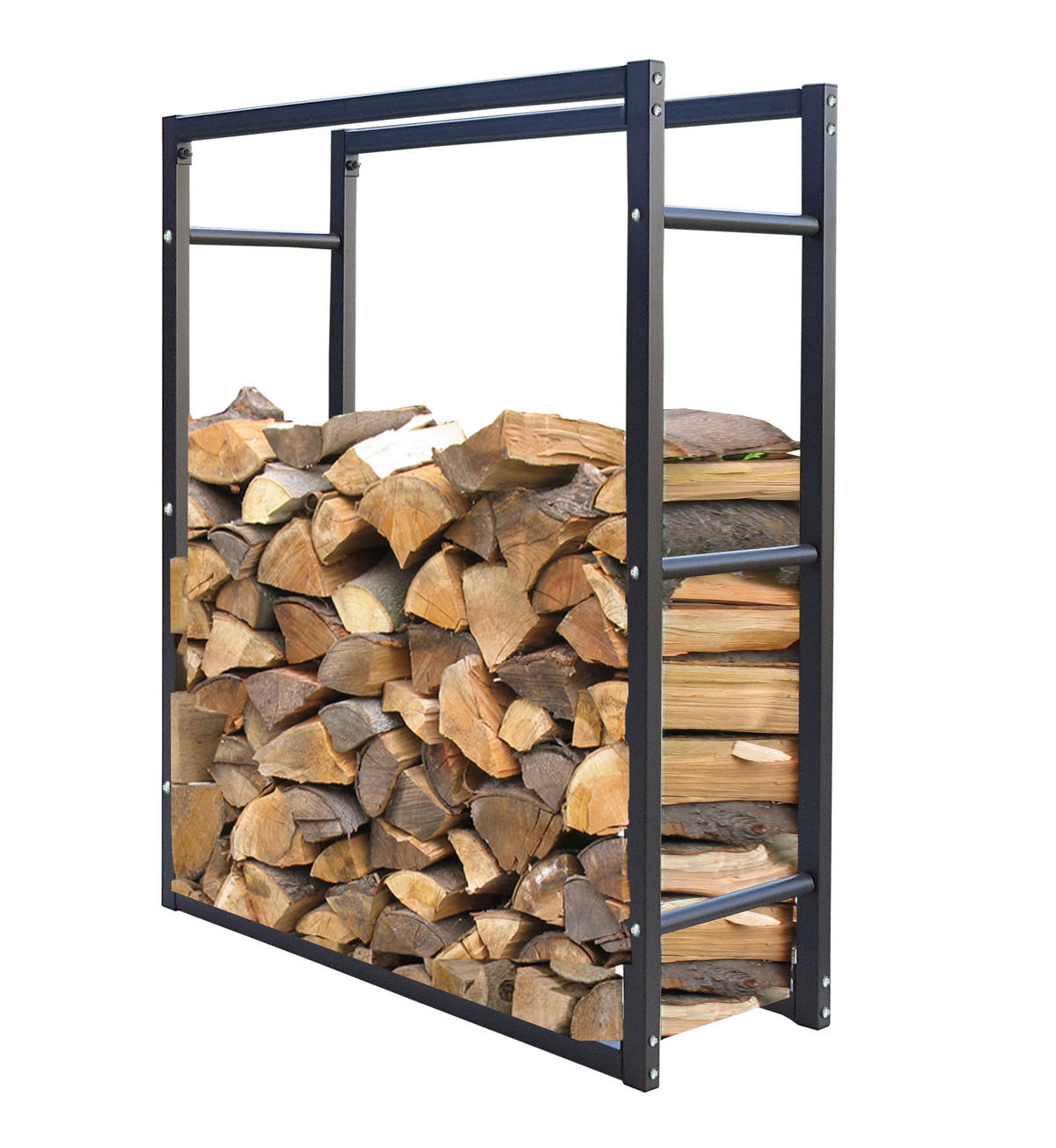 KAMINHOLZREGAL Außen 90x25x90 cm Metall Anthrazit - Anthrazit, Metall (25/90/90cm) - QUICK STAR