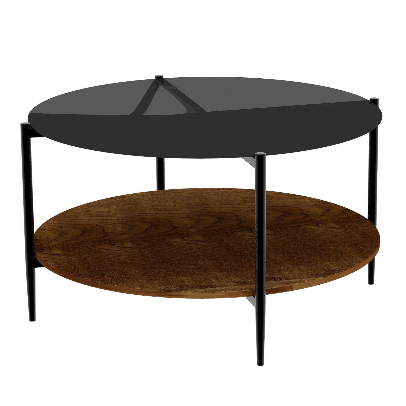 COUCHTISCH Schwarz/Natur, 82/82/45 cm - Schwarz, Glas (82/82/45cm) - PANGIVO