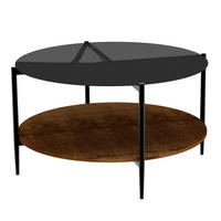 COUCHTISCH Schwarz/Natur, 82/82/45 cm - Schwarz, Glas (82/82/45cm) - PANGIVO