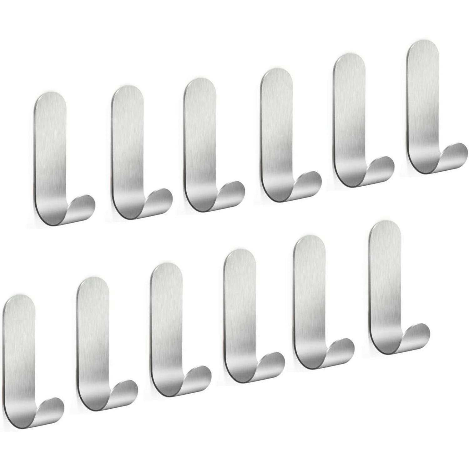 KLEBEHAKEN 12-teiliges Set Edelstahl Silber - Silberfarben, Metall (2.2/17/4.5cm)