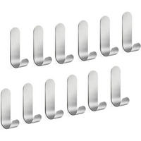 KLEBEHAKEN 12-teiliges Set Edelstahl Silber - Silberfarben, Metall (2.2/17/4.5cm)