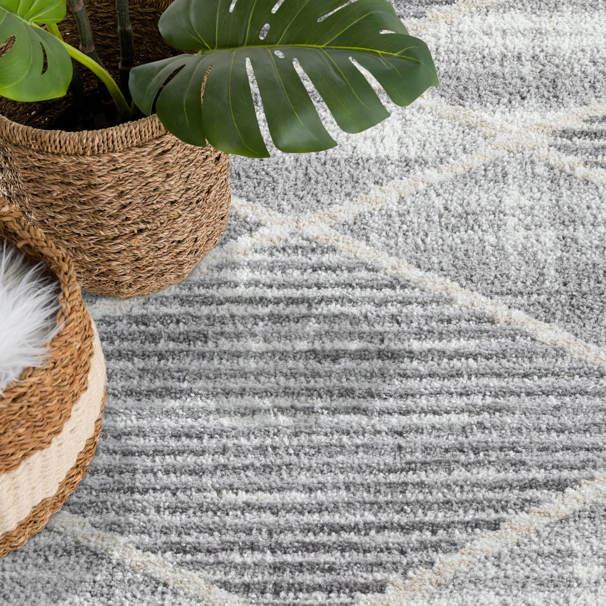 KURZFLOR-TEPPICH Flair 178 Grau 80x300 cm - Grau, Textil (80/300cm) - carpet city