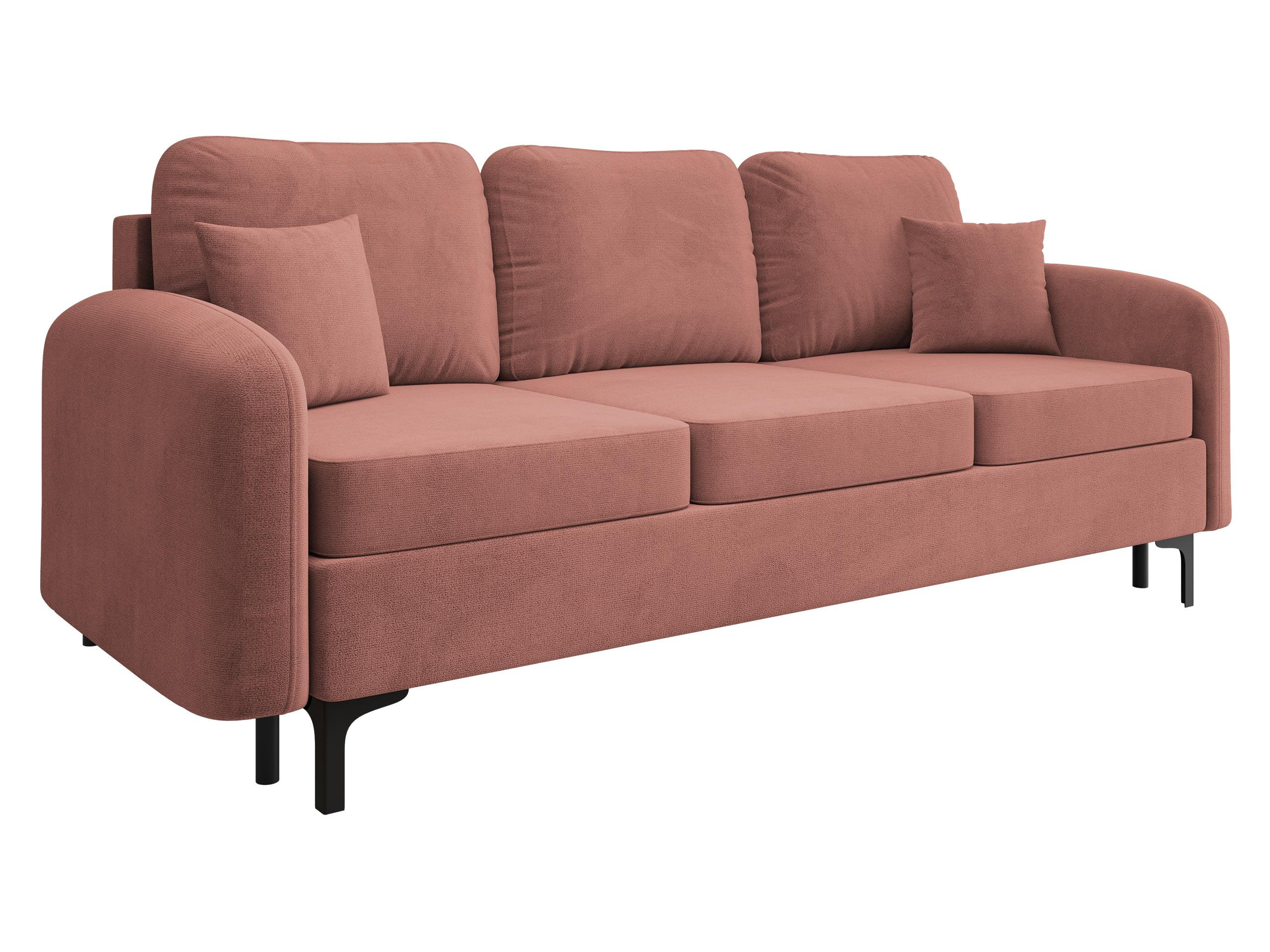SCHLAFSOFA Venice - Schwarz/Rosa, Holz/Textil (225/96/94cm) - MIRJAN24