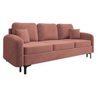 SCHLAFSOFA Venice - Schwarz/Rosa, Holz/Textil (225/96/94cm) - MIRJAN24