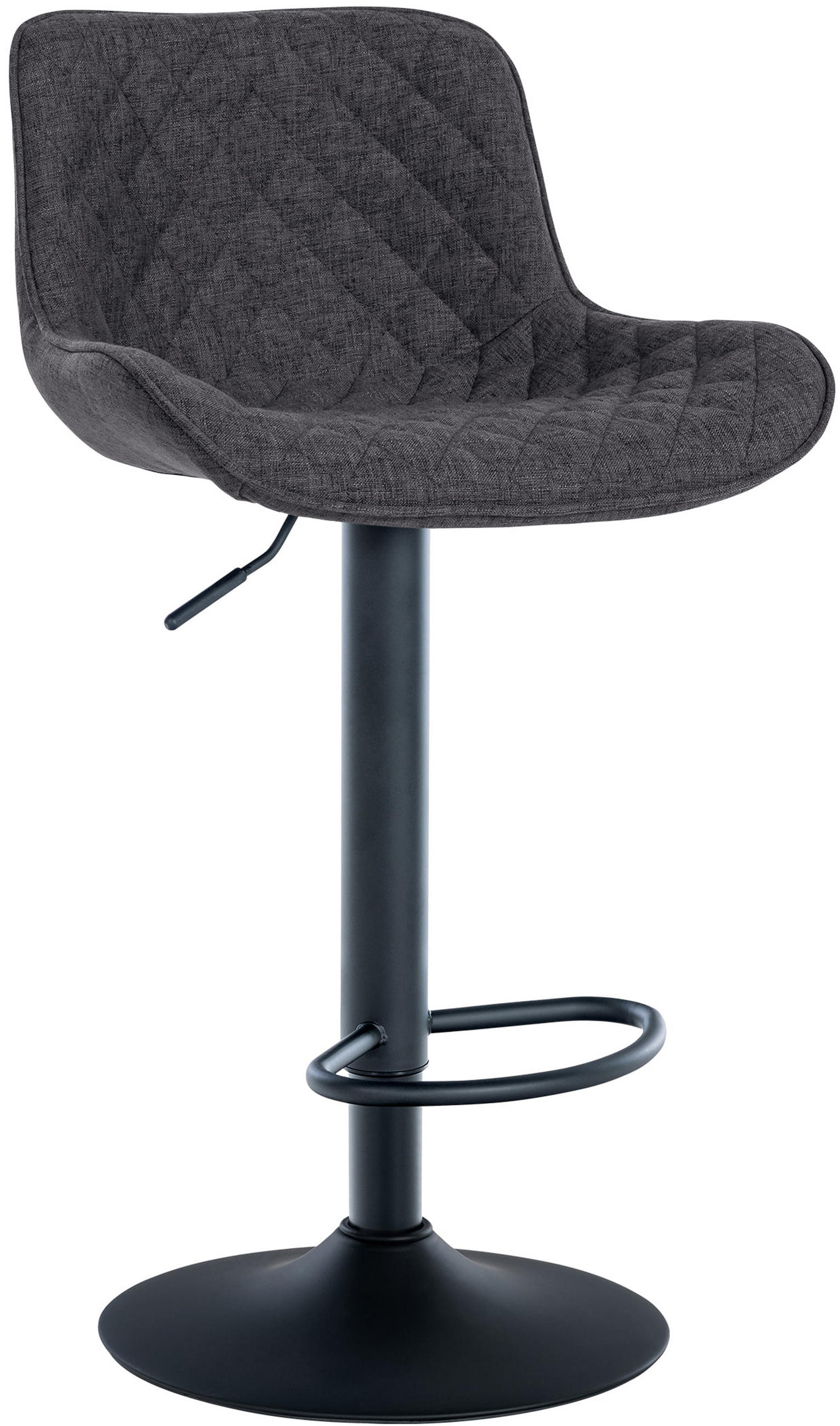 BARHOCKER Minerva Stoff schwarz - Schwarz, Textil/Metall (48/105/54cm) - TPFLiving