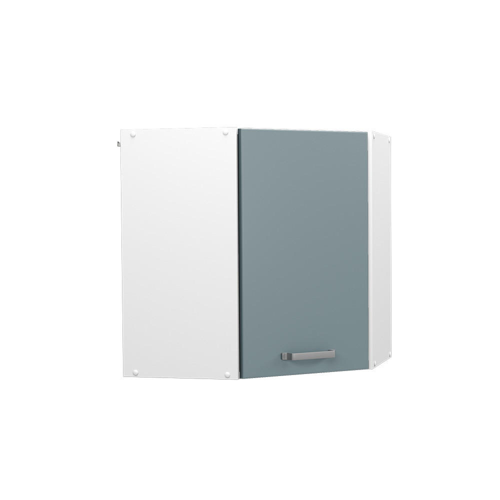 ECKHÄNGESCHRANK R-Line Blau-Grau 57 cm - Blaugrau/Weiß, Holzwerkstoff (57/60/34.1cm) - Vicco