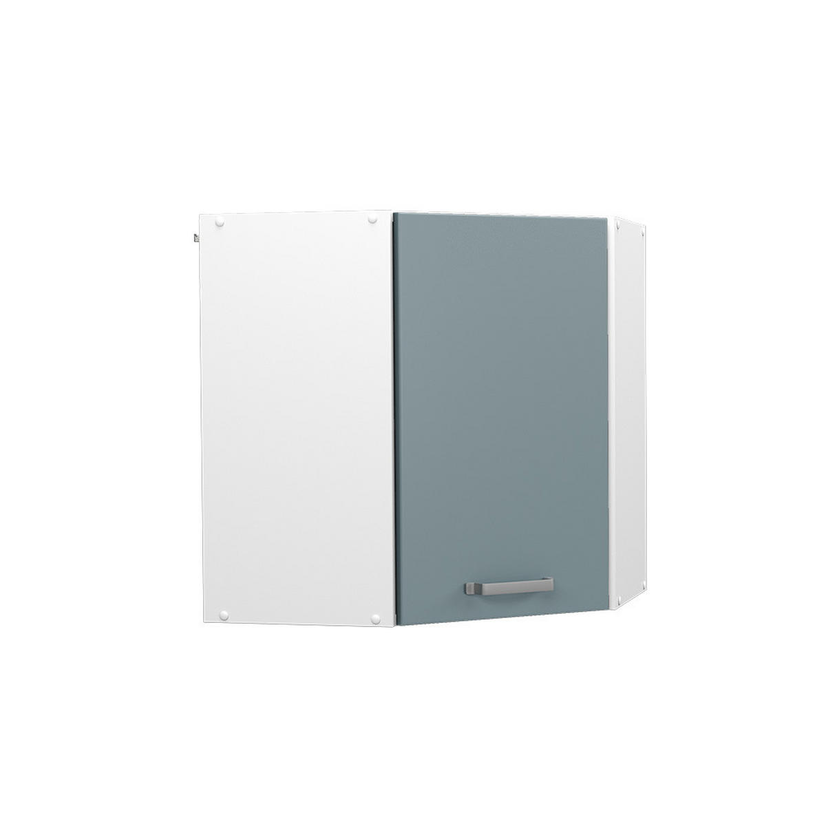 ECKHÄNGESCHRANK R-Line Blau-Grau 57 cm - Blaugrau/Weiß, Holzwerkstoff (57/60/34.1cm) - Vicco
