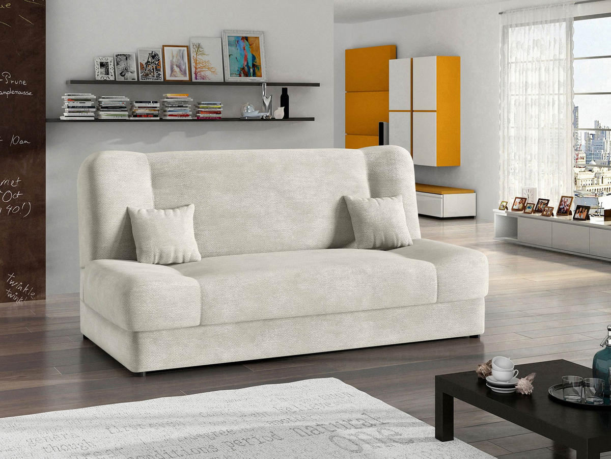 SCHLAFSOFA Jonas - Ecru, Holz/Textil (195/86/87cm) - MIRJAN24