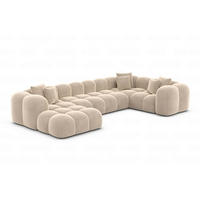 WOHNLANDSCHAFT Cloud Beige Samtstoff - Beige, Kunststoff (314/72/184cm)